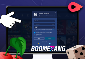 alt text: Boomerang.bet casino sign up page