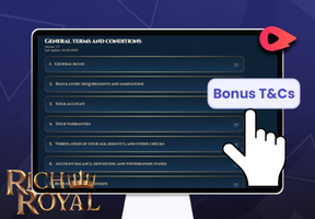A laptop displaying the Rich Royal casino website's 
